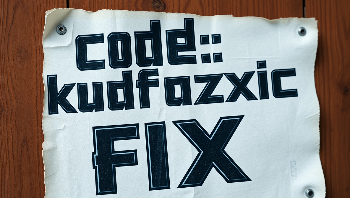 code kudfozxic fix